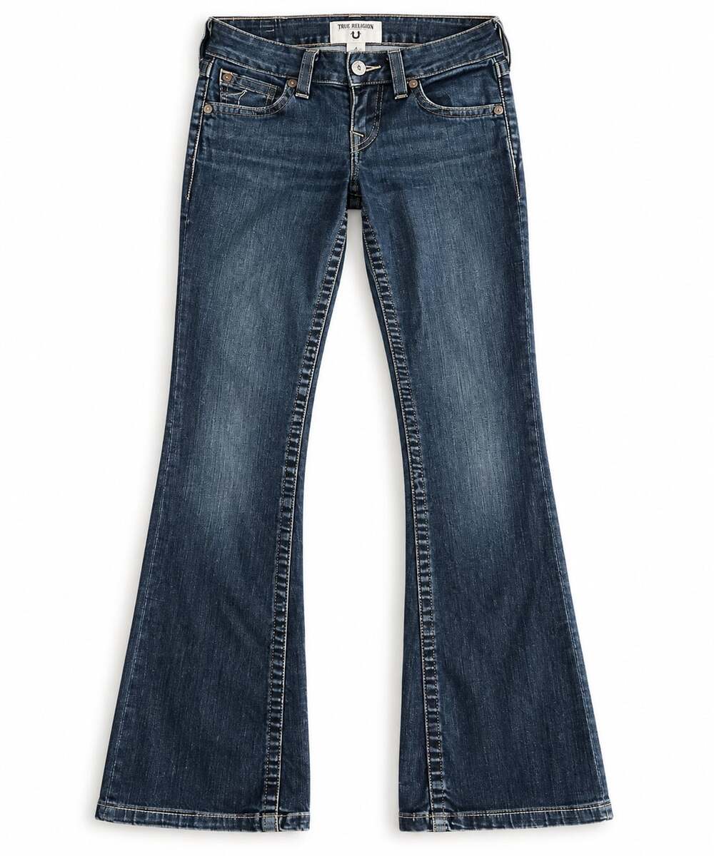 True Religion World Tour High Rise Bootcut Jeans Dark Wash Size 27